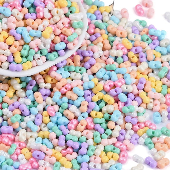 Glass Seed Beads Round Hole Peanut Mixed color 3.5x6x3.5mm Hole: 0.8mm about 4500pcs/pound