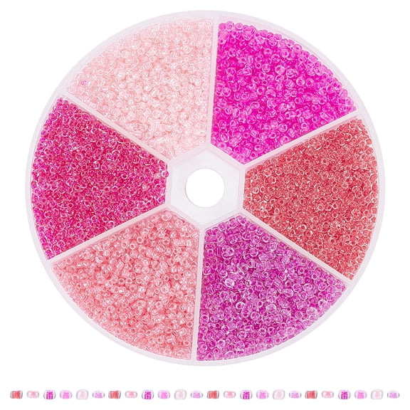 Glass Seed Beads Transparent Inside Colours Round Hole Round Mixed Color 12/0 1.5~2.5x1.5~2mm Hole: 0.8~1mm 6 colors 20g/color 120g/box
