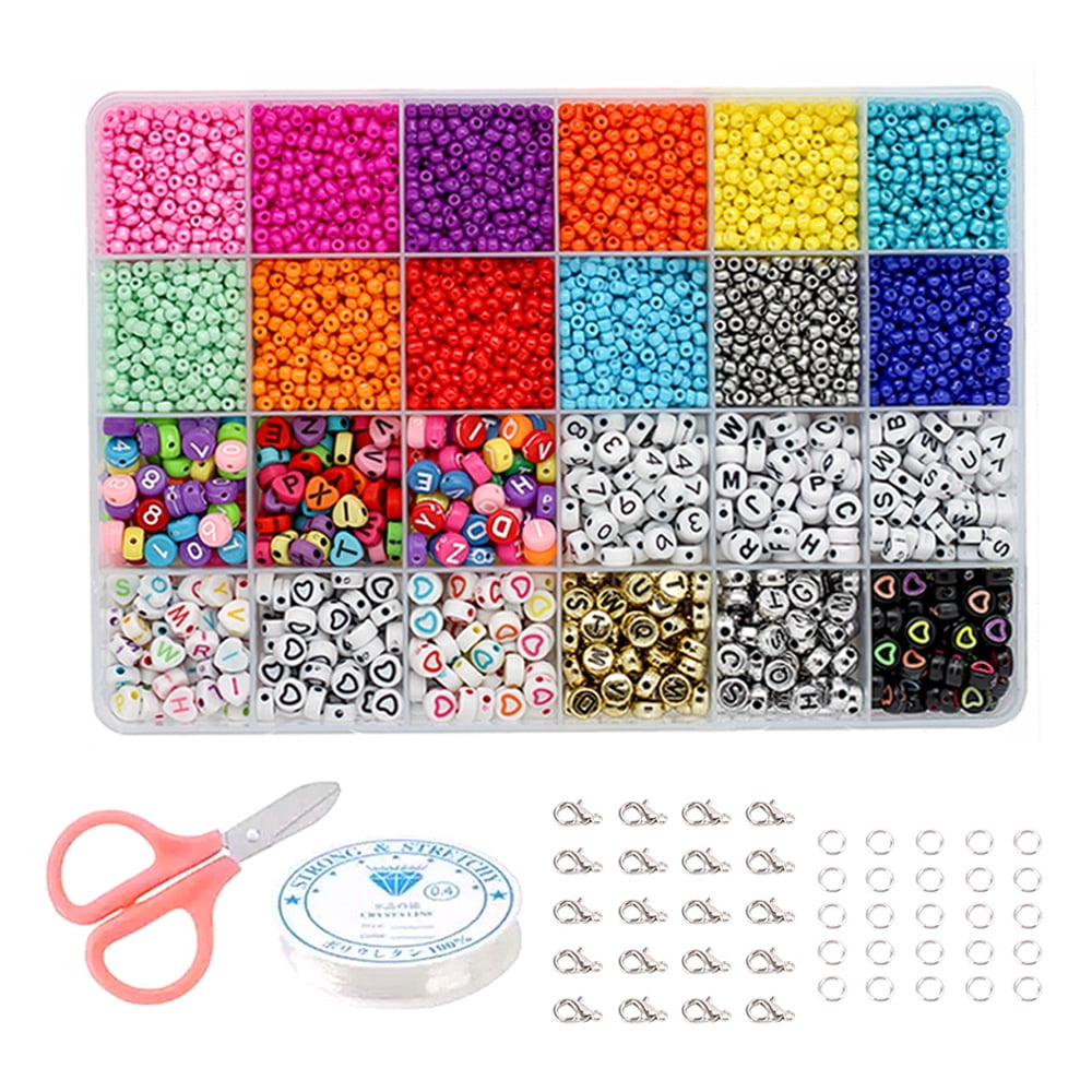 Glass Seed Beads for Bracelet Jewelry Making Kit, Beads Assortments for Adults Girls Beads for Necklace Ring Making Kits