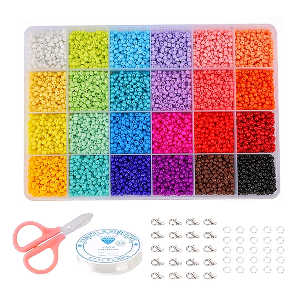 Glass Seed Beads for Bracelet Jewelry Making Kit, Beads Assortments for Adults Girls Beads for Necklace Ring Making Kits
