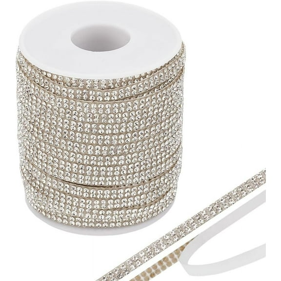 Glass Self Adhesive Rhinestone Trimming Sewing Trim Rhinestone Tape Costume Accessories Crystal 4.5x1.5mm 20m/roll