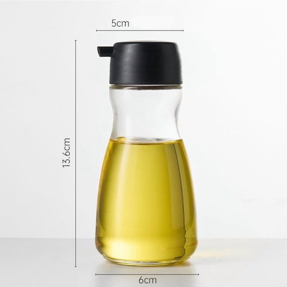 Glass Sesame Oil Dispenser with Precision Volume Control Elegant Kitchen Oil Pourer Bottle for Cooking Salad Stir Fry Seasoning