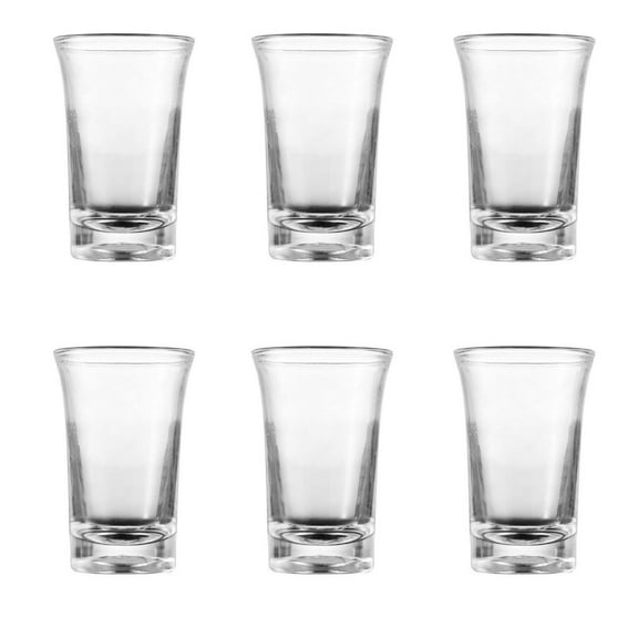 Glass Set Heavy Base,Whiskey Shot Glasses 6-Pack， Exquisite Clear Wine Glassesfor Tequila, Cocktails & Spirits
