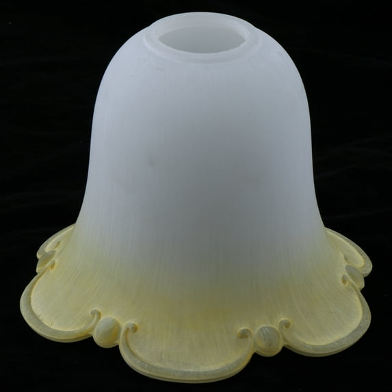 Glass Shades Cover Industrial Opening Process Chandelier Lampshade - Yellow and White, as described