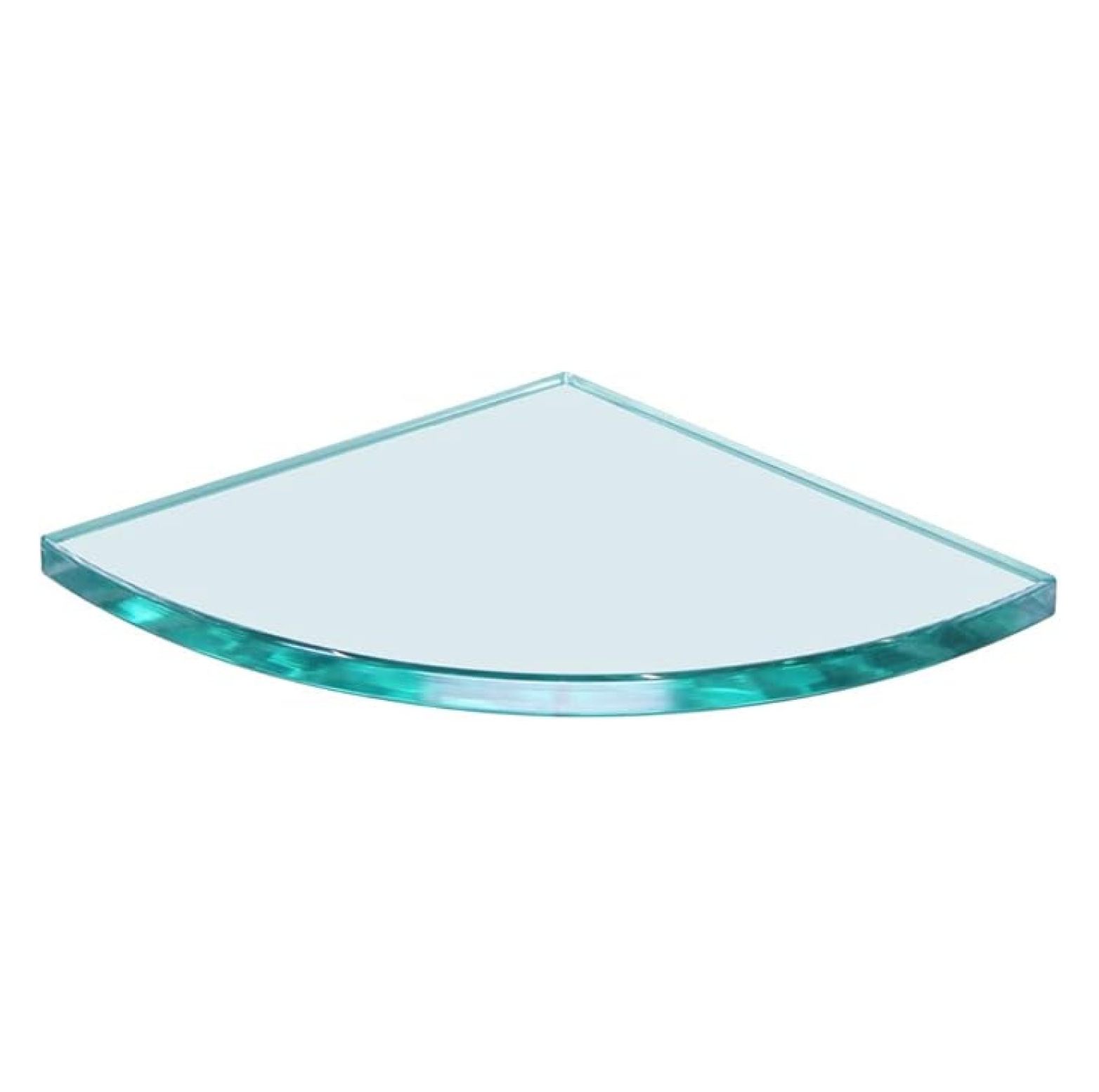 Glass Shelf 10x10 Quarter Round - Tempered Glass Floating Shelf - 3/8