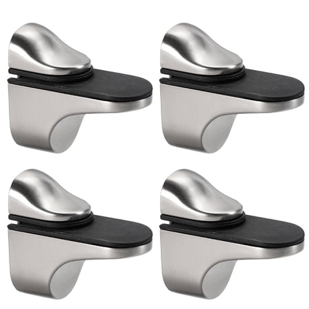 Unique Bargains Glass Shelf Bracket Glass Clamp Solid Zinc Alloy for 3-20mm 4 Pack