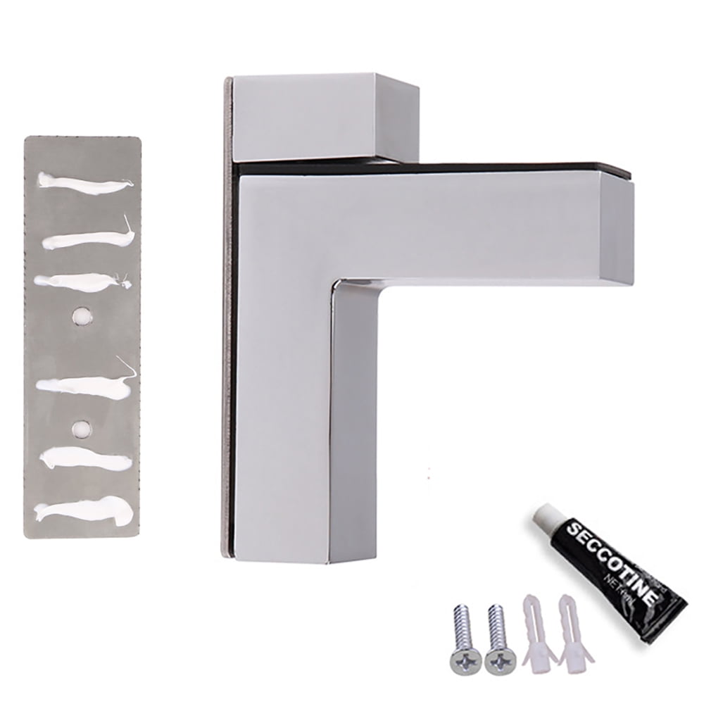 Glass Shelf Brackets Wall Mount Metal Adjustable L Shape Partition