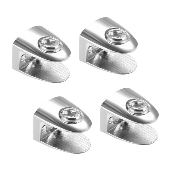 Glass Shelf Brackets Zinc Alloy Glass Clamp Clip for 6-9mm,Type-01, 4Pcs