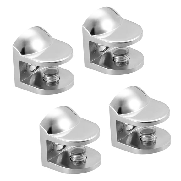 Glass Shelf Brackets Zinc Alloy Glass Clamp Clip for 8-10mm, Type-04, 4Pcs