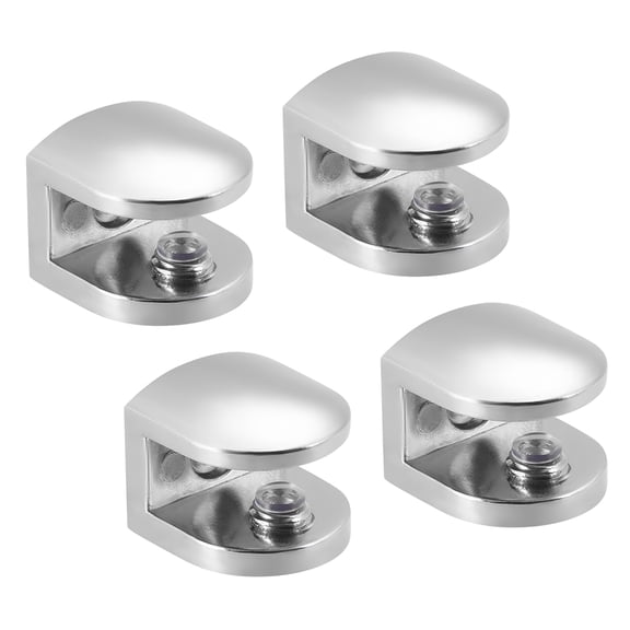 Glass Shelf Brackets Zinc Alloy Glass Clamp Clip for 8-10mm, Type-05, 4Pcs