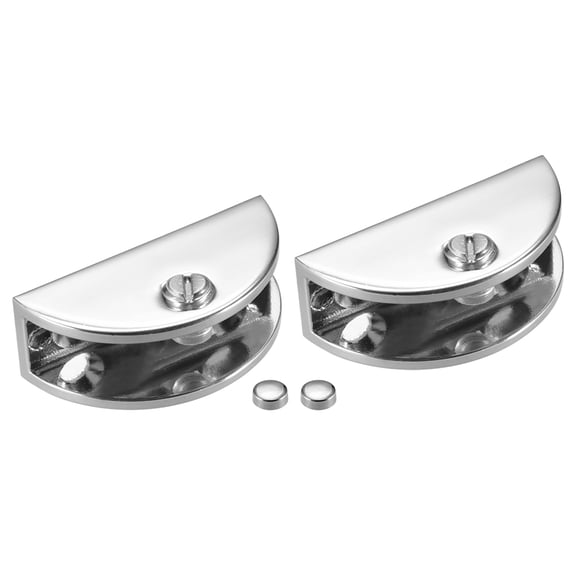 Glass Shelf Brackets Zinc Alloy Glass Clamp Half Round for 8-10mm ,2Pcs
