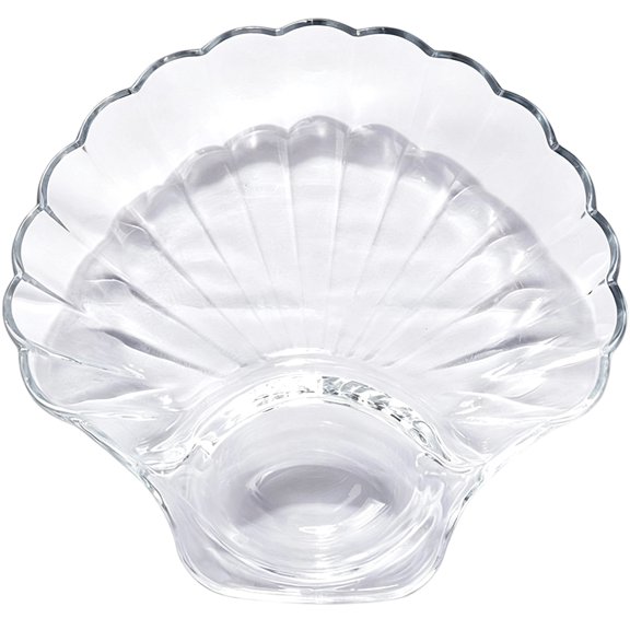 Glass Shell Dumpling Tray with Sauce Plate, Large Serving Dish for Dumplings, Sushi, Snacks, Fruit, Desserts and Entertaining