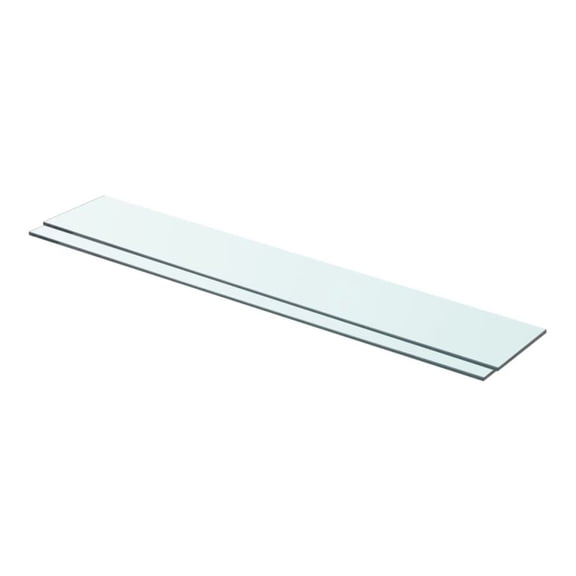 Glass Shelves 2 Pcs, Clear Wall Panel 31.5x4.7 Inch, Tempered Glass Shelf for Slatwall, Modern Display for Home & Shop, 33lb Capacity Transparent