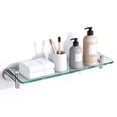 thumbnail image 1 of Glass Shelves for Bathroom,16-Inch Brushed Nickel Floating Bathroom Shelf Stainless Steel Tempered Glass Shelf Modern Shelves Wall Mounted, 1 of 11