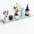 thumbnail image 1 of Glass Shelves for Bathroom,20-Inch Chrome Polished Floating Bathroom Shelf Stainless Steel Tempered Glass Shelf Modern Shelves Wall Mounted, 1 of 11