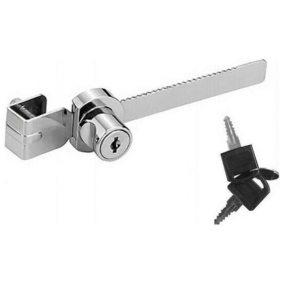 Glass Showcase Door Lock, Sliding Glass Cabinet Rachet Lock with Keys, 1 Unit