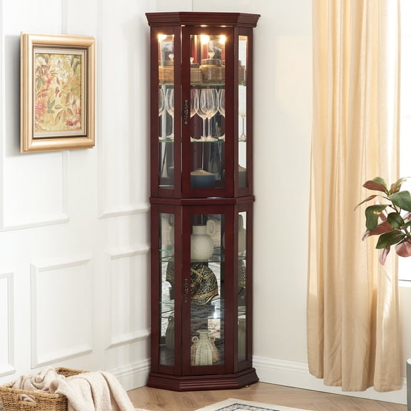 Glass Sides and Mirrored Back / Display Vintage Books in Corner / Anti - Dumping Stability