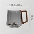 thumbnail image 1 of Glass Single-layer Side Wooden Handle Drinking Cups Household Large-capacity Milk Tea Juice Single-layer Cup, 1 of 6