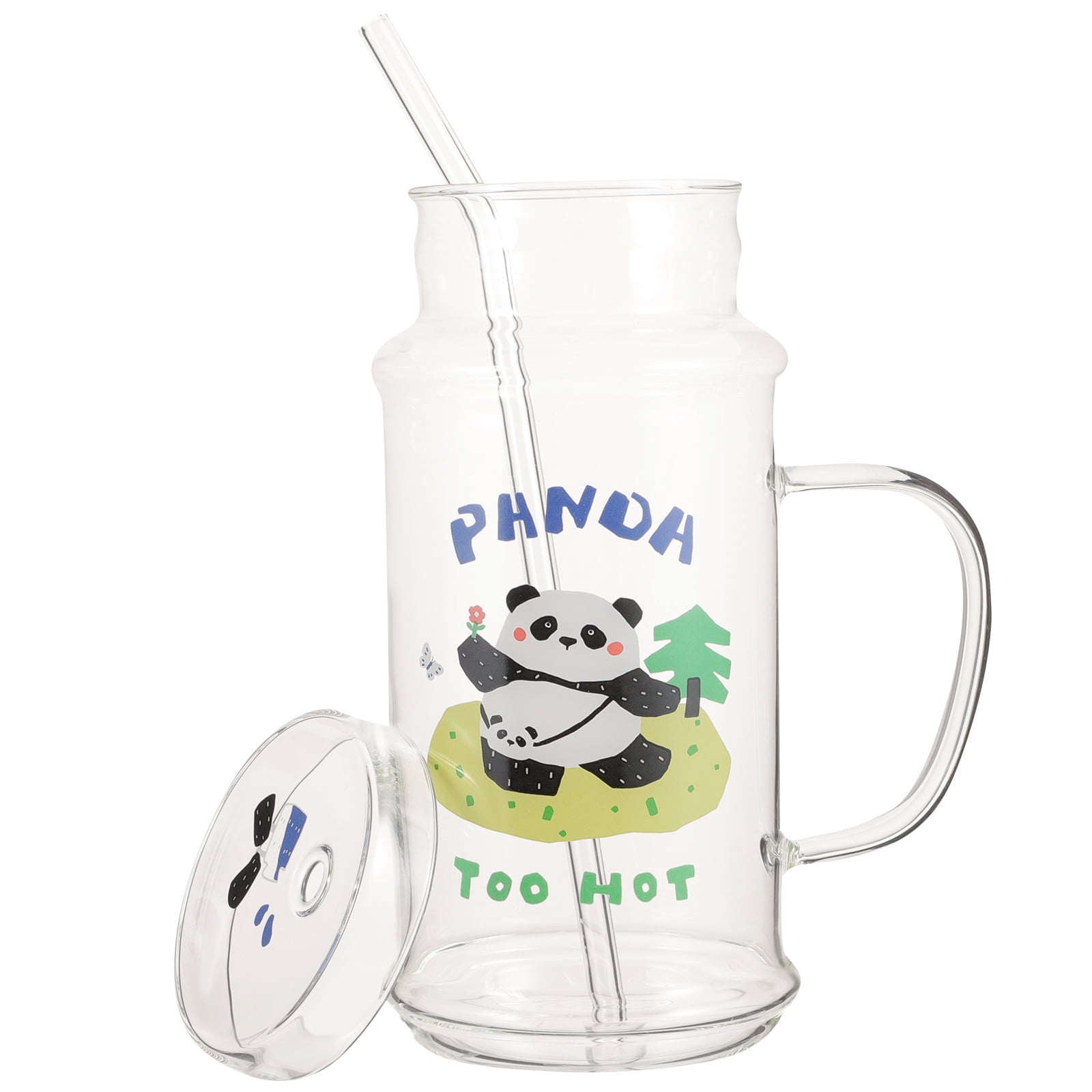 ONAPARTER Glass Sippy Cup Espresso Cups Coffee with Lids Tumbler Straw