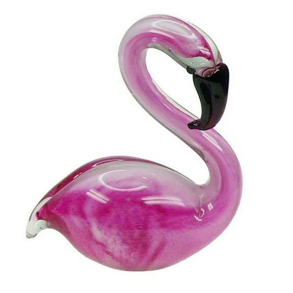Glass Sitting Tropical Pink Flamingo Home Decor