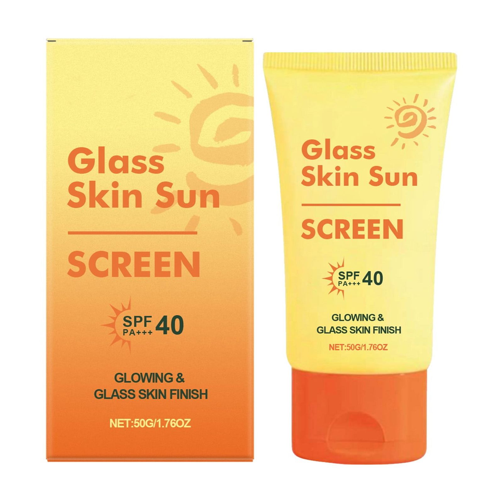 Glass Skin Sunscreen Hyaluronic Acid Powered SPF 40 Glowy Primer Broad ...