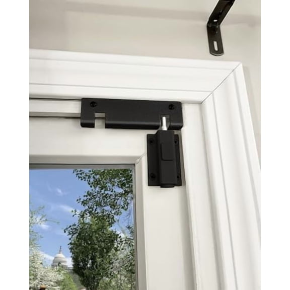 Glass Sliding Door Lock, Black Sliding Door Foot Lock, Sliding Door Security Lock, Slider Door Lock, Sliding Door Stopper, Child Safety Lock for Sliding Doors, Extra Security