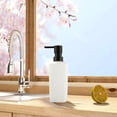 thumbnail image 1 of Glass Soap Dispenser 350ml Pump Bottle, Refillable Striped Non-Slip Glass Container for Bathroom or Kitchen Hand Soap, Shampoo, Body Wash, Black or White, 1 of 6