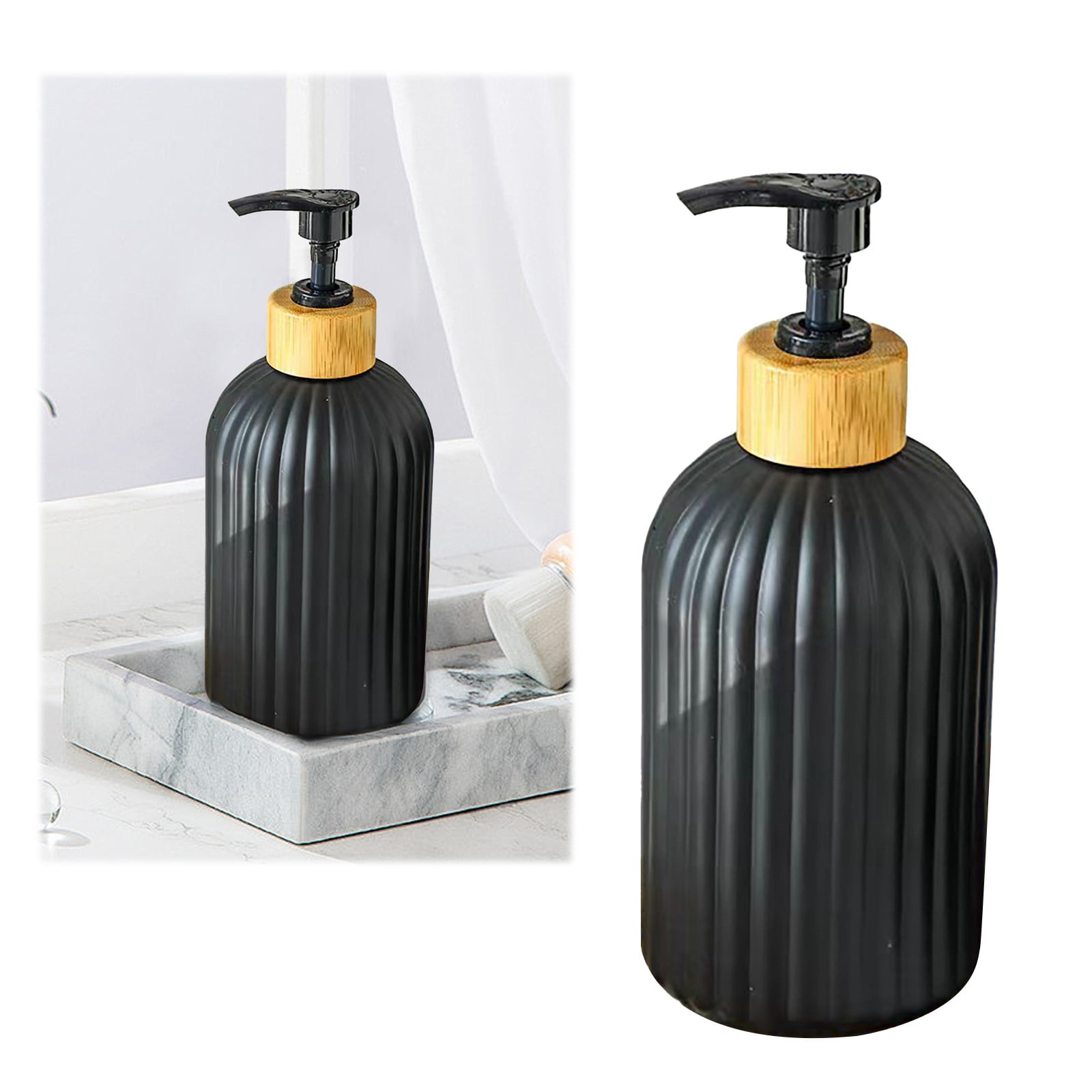 Glass Soap Dispenser Bottle Textured Refillable Pump Bottle For Hand Soap Lotion Shampoo Or Body Wash Elegant Bathroom Decor,1 Shower Gel Bottle Clearance
