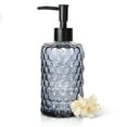 thumbnail image 1 of Glass Soap Dispenser Honeycomb Design, 16 Ounce Kitchen Soap Dispenser for Bathroom, Hand Soap, Dish Soap (Grayish Blue), 1 of 9