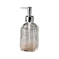 thumbnail image 1 of Glass Soap Dispenser Horizontal Stripe Glass Soap Dispenser Bottle 350ml Capacity for Hand Soap Shampoo Shower Gel, Press Type Pump Refillable Container Bathroom Kitchen Decor Horizontal Stripe, 1 of 6