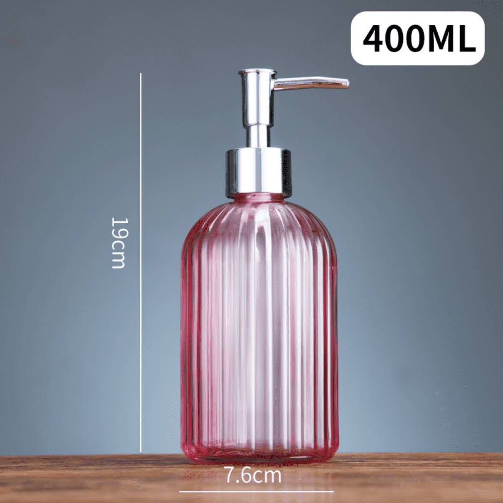 Glass Soap Dispenser with Pump, 400 ml Liquid Soap Dispenser for