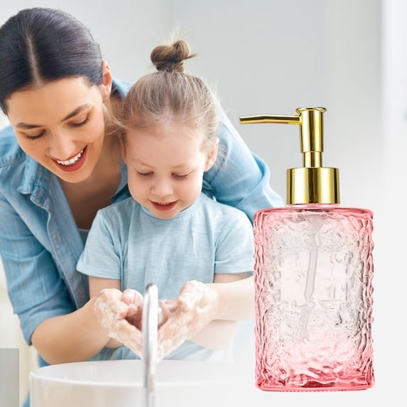 Glass Soap Dispenser Pump Bottle - Reusable Thickened Liquid Container ...