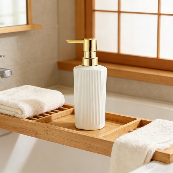 Glass Soap Dispenser, Refillable Pump Bottle, Hand Wash Lotion Dispenser for Kitchen, Bathroom, Shampoo, Sink