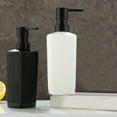thumbnail image 1 of Glass Soap Dispenser, Refillable Pump Bottle for Bathroom and Kitchen, Elegant Black Liquid Container with Non-slip Striped Pattern, Topliu, 1 of 7