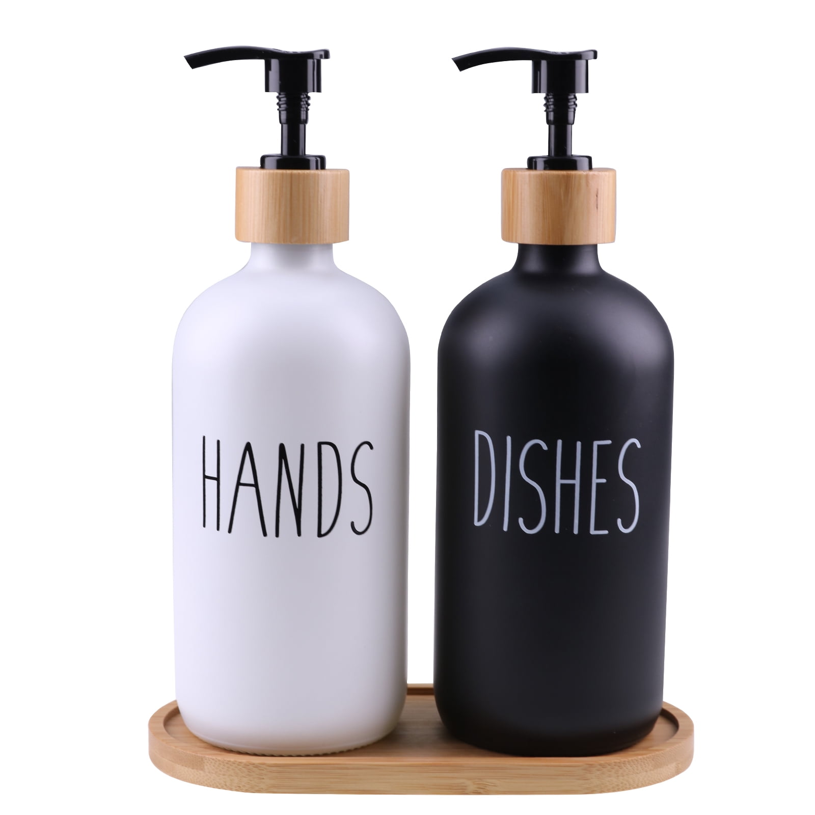 Glass Soap Dispenser Set, Hand Soap and Dish Soap Dispenser for