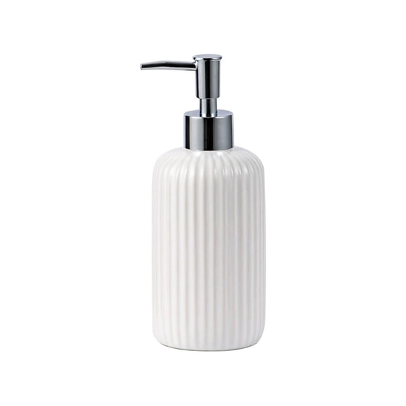 Glass Soap Dispenser,Vertical Striped Glass Hand Soap Dispensers for Bathroom,Refillable & Modern Ribbed Design Soap Container for Kitchen,Hand Soap,Dish Soap or Lotion