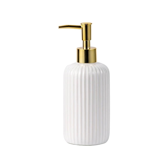 Glass Soap Dispenser,Vertical Striped Glass Hand Soap Dispensers for Bathroom,Refillable & Modern Ribbed Design Soap Container for Kitchen,Hand Soap,Dish Soap or Lotion