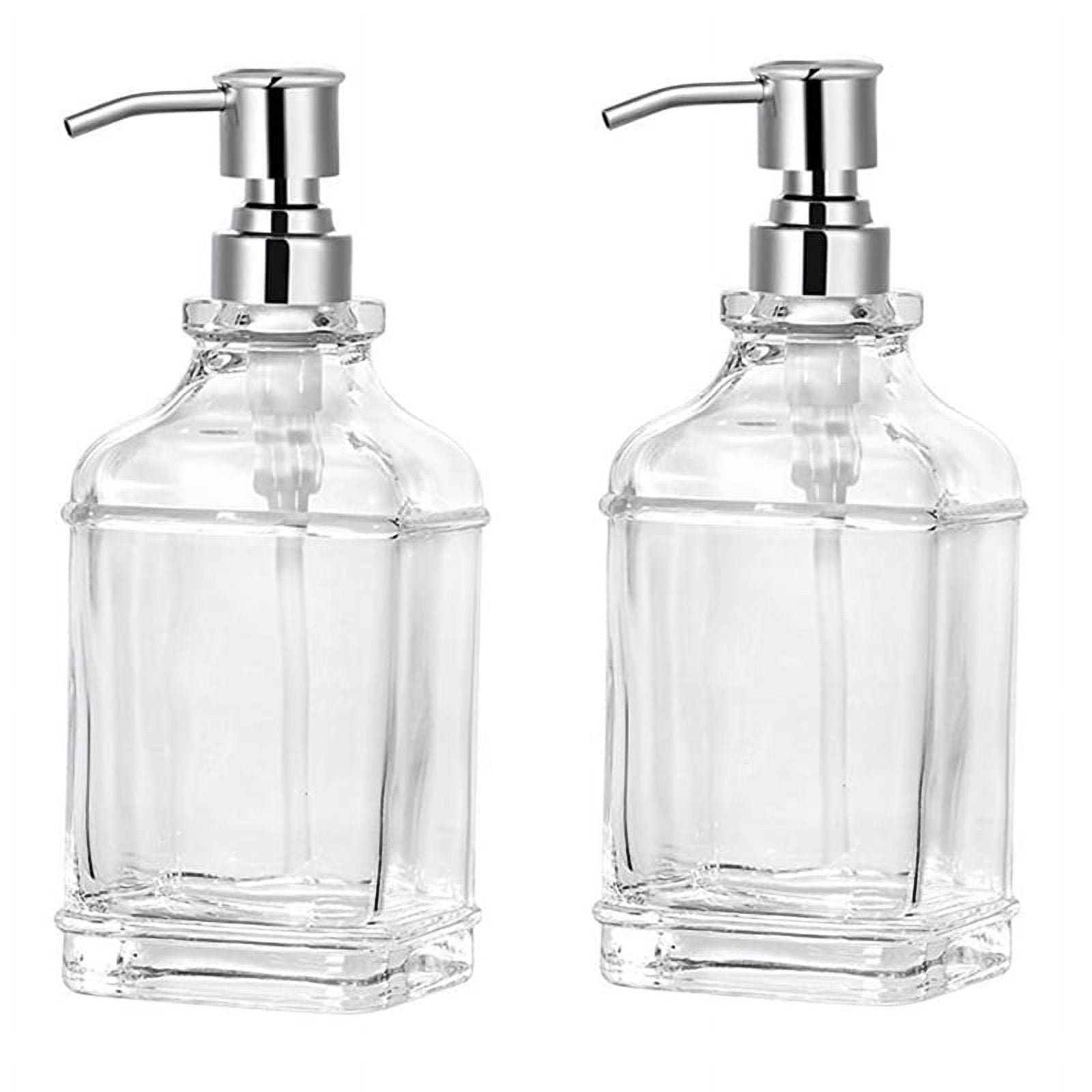 Glass Soap Dispenser with Rust Proof Stainless Steel Pump Refillable Hand Soap Dis G13438