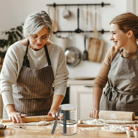 Glass Sourdough Jar Fermentation Container Tank Wide Mouth Sourdough Jar for Kitchen Baking Food Storage