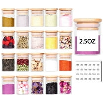 Glass Spice Jars 20 Set 2.5oz Mini Storage Food Jar with Bamboo Lids Seasoning Containers for Tea Herbs Salt