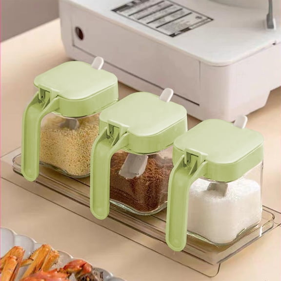 Glass Spice Storage Container,Flip Top Seasoning Bottle,Airtight Moisture Proof Jar,Compact Portable Organizer,Easy Clean Kitchen Storage Gadget,Durable Glass Material,Countertop Seasoning Organizer