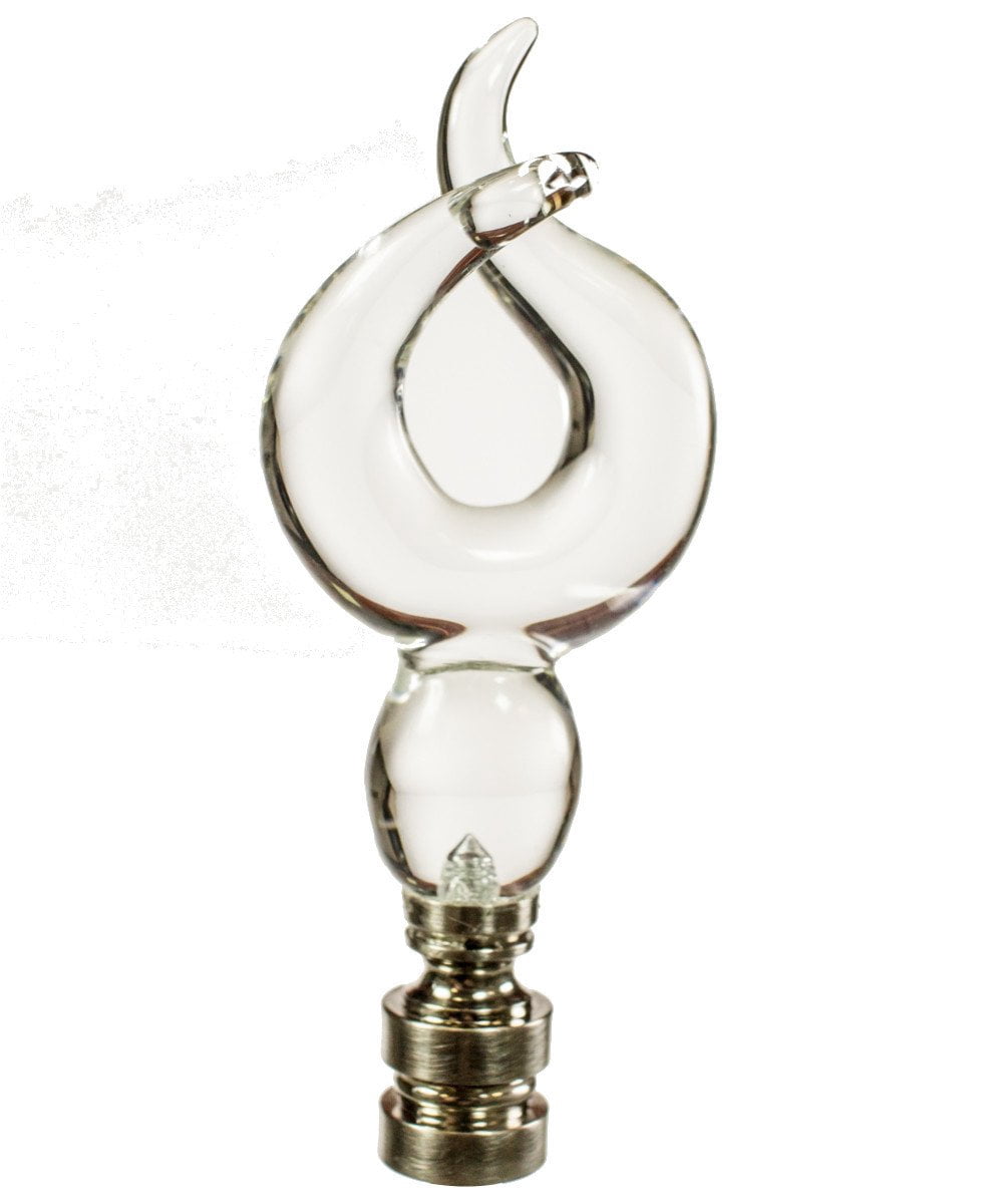 Final Lamp Glass Spiral Nickel Base Lamp Finial 4
