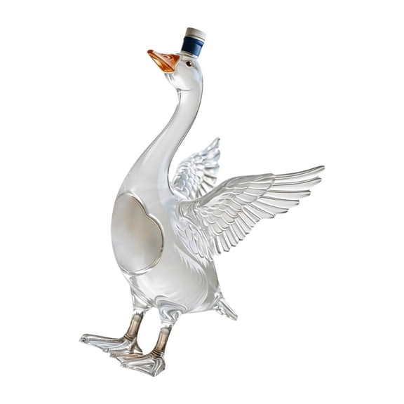 Glass Spirits Bottle Bird Shaped Decanter, Transparent Liquor Display Container for Home Beverage Shelf, Hosting Table and Present Use