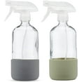 thumbnail image 1 of Just Like Joan 2-Pack Clear Glass Spray Bottles with Silicone Sleeve [Steel Gray & Sage Green], 1 of 6