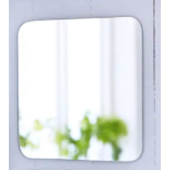 Glass Square Bathroom Wall Hanging Mirror with Two Side Tapes (Multicolour, 20x20 cm, 7 7/8x7 7/8 Inch), Unframed