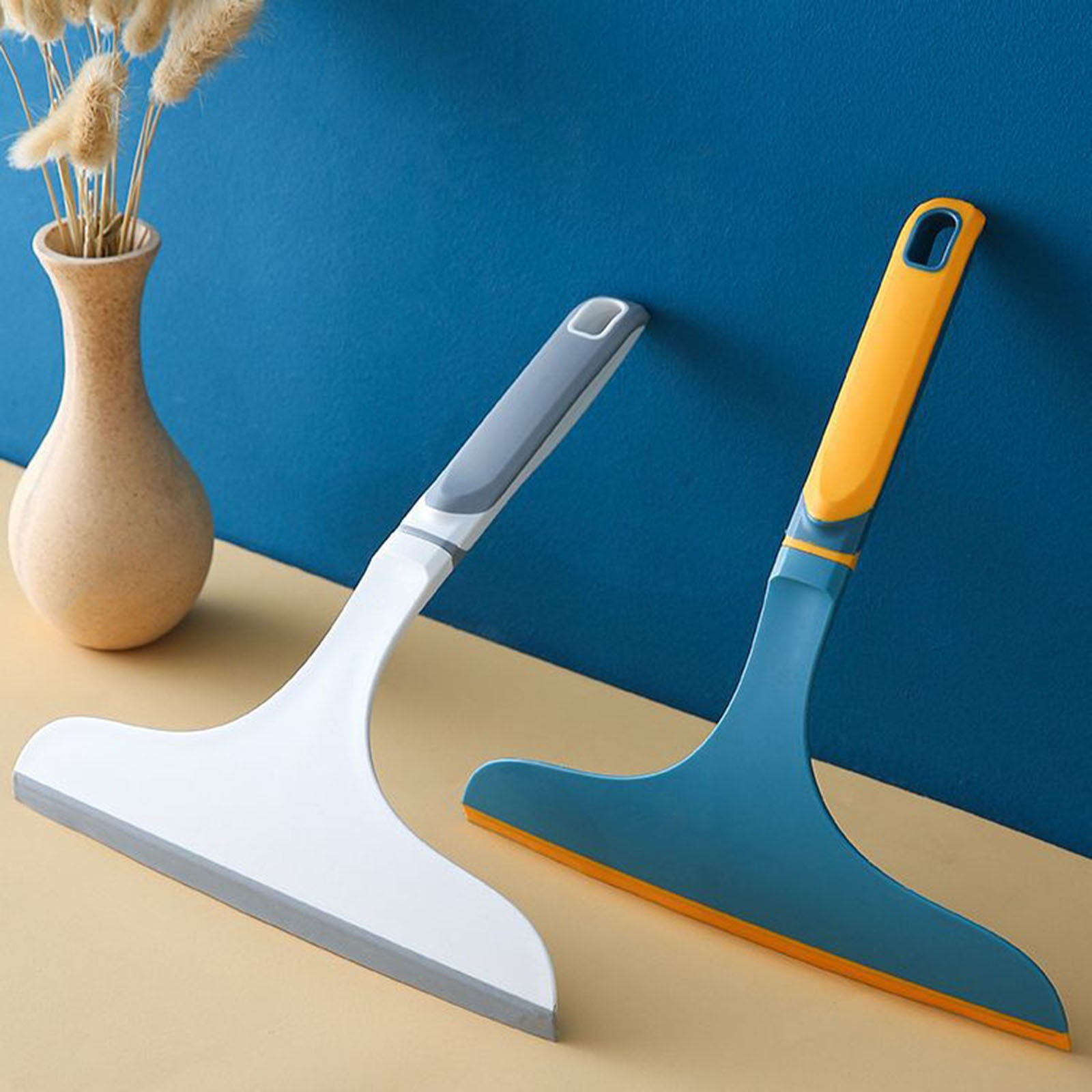 Rubber Blade Scraper With Silicone Handle - 9" Window, Shower, Glass Cleaner Squeegee For Home & Car