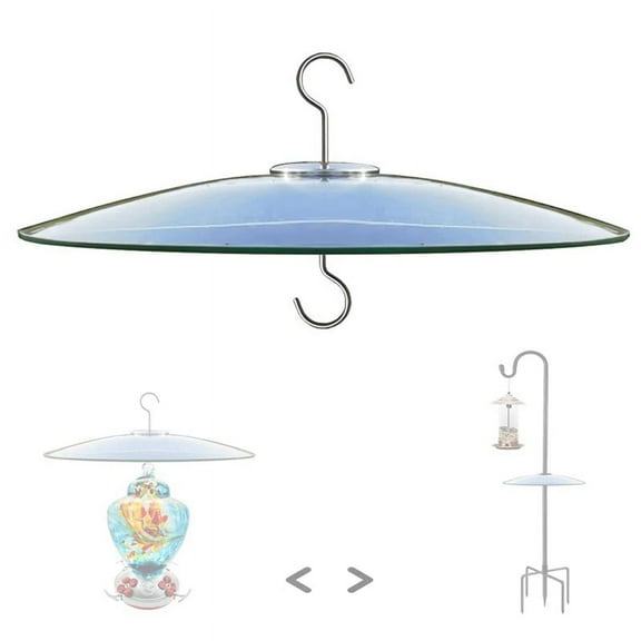 Glass Squirrel Baffle for Bird Feeders Pole - Shepherd Hooks/Post Hanging - Clear 13Inch Weather