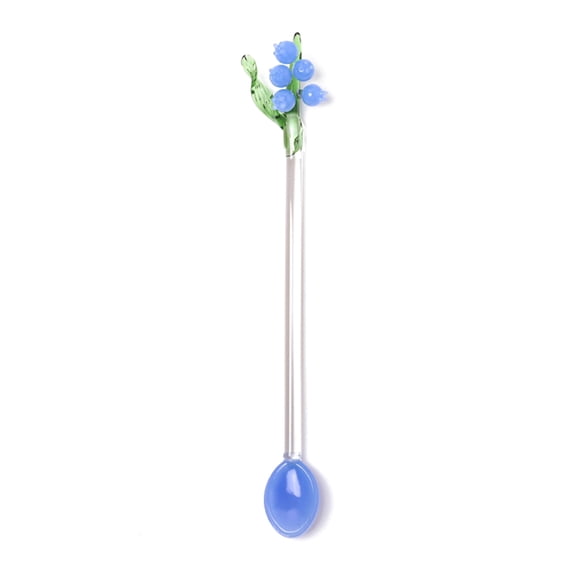 Glass Stirring Spoon Bells Orchids Flower Stirring Rod Coffee Teas Mixing Spoon Drinkware Stirrer Spoon Restaurant