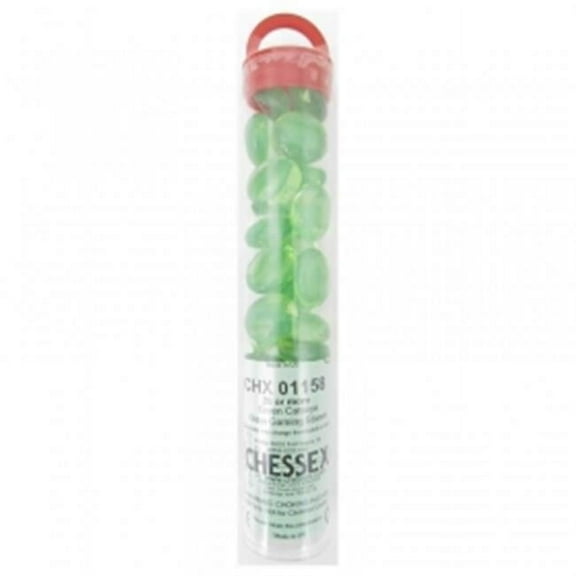 Glass Stones Tube - Green Catseye, Pack of 20
