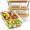 EcoPreps Glass Food Storage Containers With Bamboo Lids[4 Pack]100